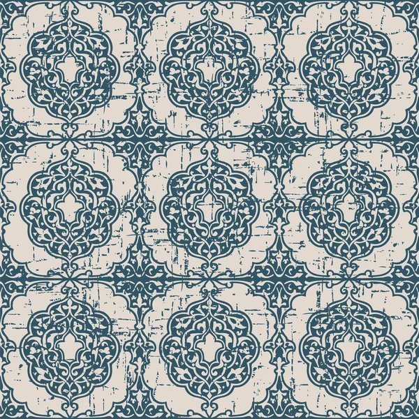 Fond usé sans couture 511 vintage courbe en spirale cadre de décoration royale — Image vectorielle