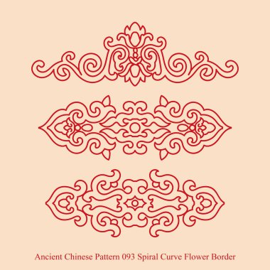 Antik Çin Pattern_093 sarmal eğri çiçek sınır