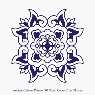 Sarmal eğri Antik Çin desen çapraz çiçek