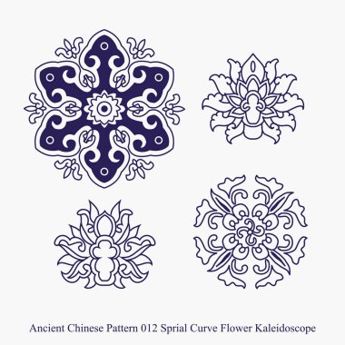 Sarmal eğri çiçek Kaleidoscope Antik Çin desen