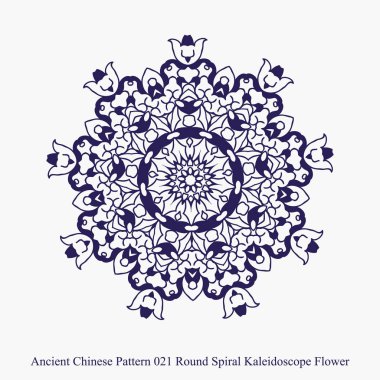 Antik Çin desen yuvarlak sarmal Kaleidoscope çiçek