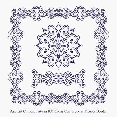 Eğri sarmal çiçek sınır çapraz Antik Çin paterni