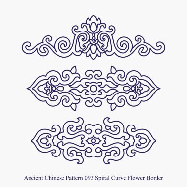 Antik Çin model sarmal eğri çiçek sınır