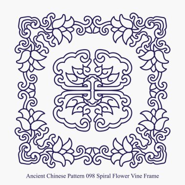 Antik Çin model sarmal çiçek asma çerçeve