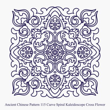 Eğri sarmal Kaleidoscope Antik Çin desen çapraz Flowe