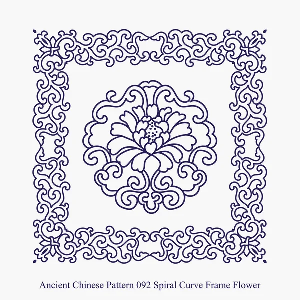 Antik Çin model sarmal eğri çerçeve çiçek