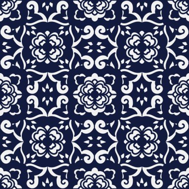 Kesintisiz mavi Japon arka plan eğrisi çapraz çiçek Kaleydeskop