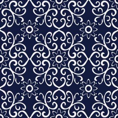 Kesintisiz mavi Japon arka plan eğrisi çapraz sarmal çerçeve Flowe