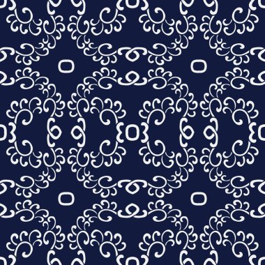 Kesintisiz mavi Japon arka plan sarmal eğri çapraz zinciri