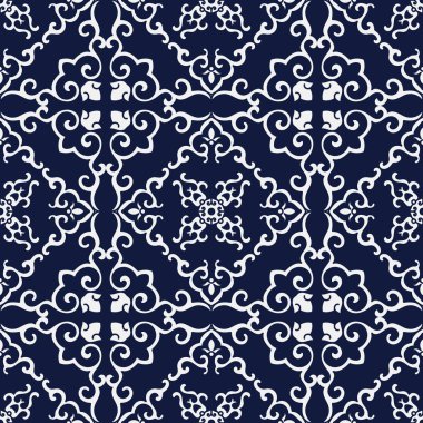 Kesintisiz mavi Japon arka plan eğrisi sarmal çapraz çerçeve