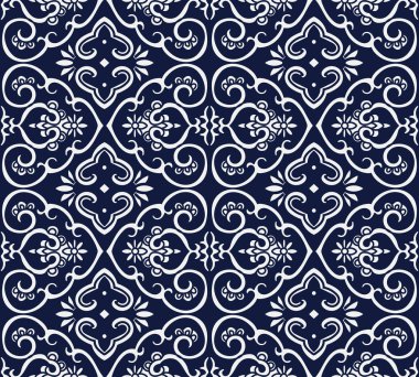 Kesintisiz mavi Japon arka plan eğrisi sarmal çapraz çerçeve çiçek