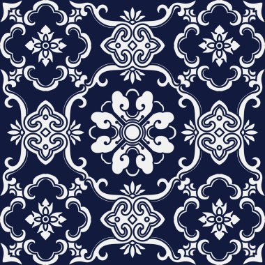 Kesintisiz mavi Japon arka plan eğrisi sarmal çapraz çiçek