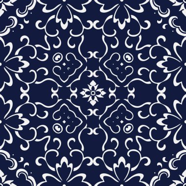 Kesintisiz mavi Japonca arka plan asma çiçek çapraz eğrisi