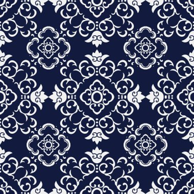 Kesintisiz mavi Japonca arka plan asma çiçek çapraz eğrisi