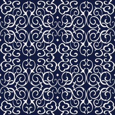 Kesintisiz mavi Japonca zinciri asma çapraz yuvarlak sarmal arka plan