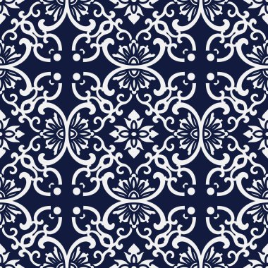 Kesintisiz mavi Japonca çapraz çerçeve çiçek yuvarlak eğri arka plan