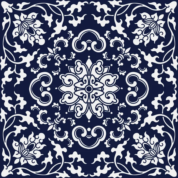 Kesintisiz mavi Japon arka plan botanik sarmal asma çapraz akış