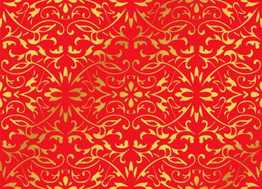 Sorunsuz altın Çince eğrisi sarmal asma yaprak çiçek arka plan