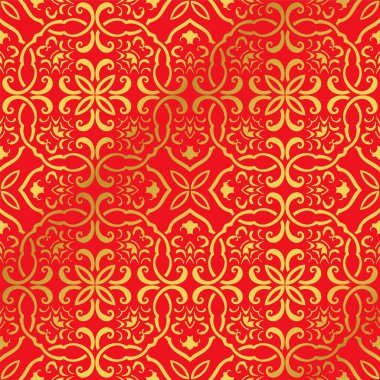 Sorunsuz altın Çin arka plan çokgen eğrisi sarmal çapraz zinciri