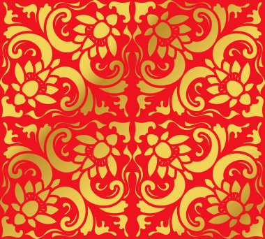 Sorunsuz altın Çin arka plan eğrisi sarmal çapraz çiçek