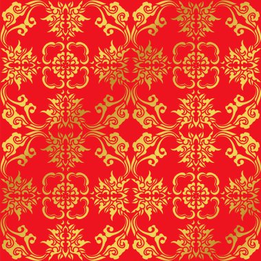 Sorunsuz altın Çin arka plan eğrisi sarmal çapraz çiçek