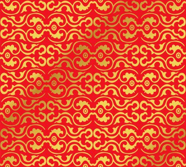 Sorunsuz altın Çin arka plan eğrisi Spiral çerçeve