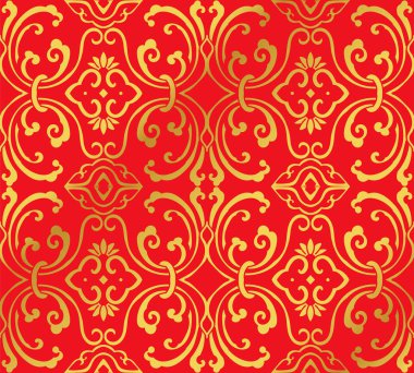 Sarmal dalga asma zinciri yuvarlak sorunsuz altın Çin arka plan