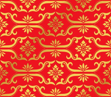 Sorunsuz altın Çince arka plan sarmal çapraz çerçeve çiçek