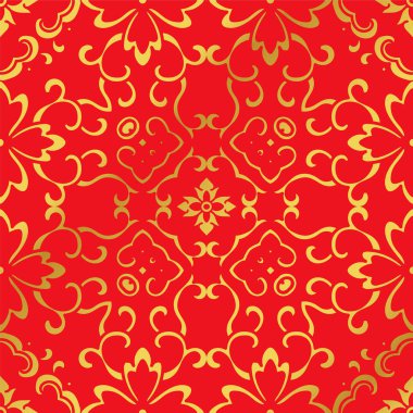 Sorunsuz altın Çin asma çiçek çapraz eğri arka plan