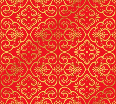 Sorunsuz altın Çin arka plan eğrisi sarmal çapraz çerçeve çiçek