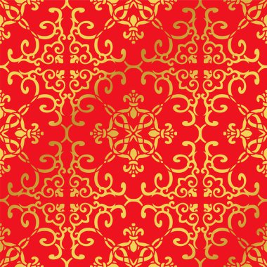 Sorunsuz altın Çin arka plan eğrisi sarmal çapraz zinciri