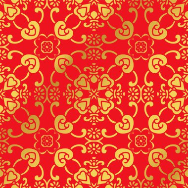 Sorunsuz altın Çince eğrisi çapraz çerçeve çiçek arka plan