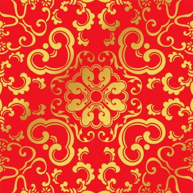 Sorunsuz altın Çin arka plan eğrisi sarmal asma çapraz çiçek