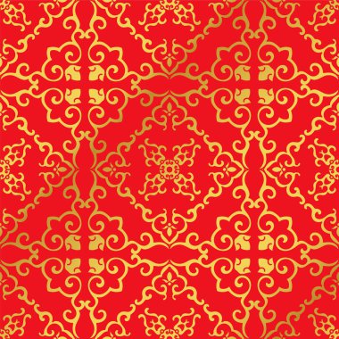 Sorunsuz altın Çin arka plan eğrisi sarmal çapraz çerçeve