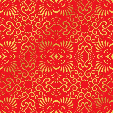 Sorunsuz altın Çince sarmal eğri Fan çapraz arka plan