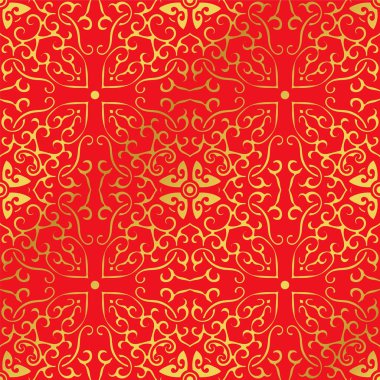 Sorunsuz altın Çin arka plan sarmal eğri çapraz çerçeve