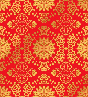 Sorunsuz altın Çince arka plan sarmal çapraz çerçeve çiçek