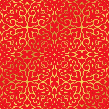 Sorunsuz altın Çin arka plan sarmal eğri çapraz Kaleidoscope çerçeve