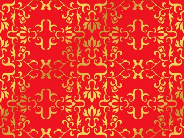 Sorunsuz altın Çince sarmal eğri çiçek çapraz arka plan