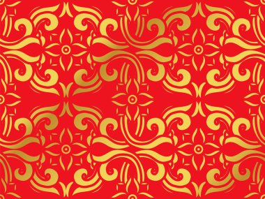 Sorunsuz altın Çince eğrisi sarmal çiçek çapraz arka plan