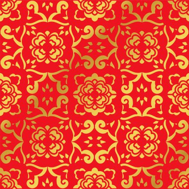 Sorunsuz altın Çince eğrisi çiçek çiçek Dürbünü çapraz arka plan