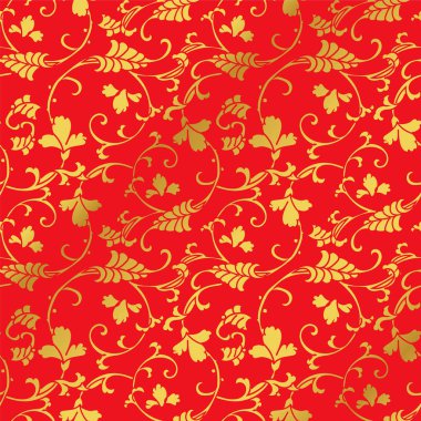 Sorunsuz altın Çince eğrisi sarmal asma çiçek çapraz arka plan