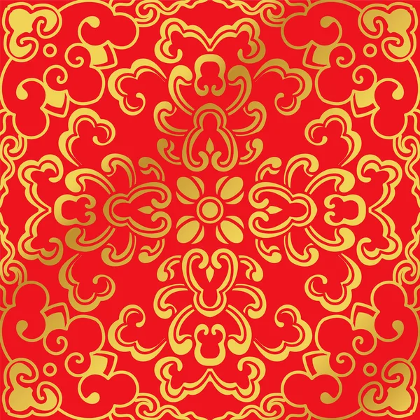 Sorunsuz altın Çince eğrisi Spiral yuvarlak çiçek çapraz arka plan