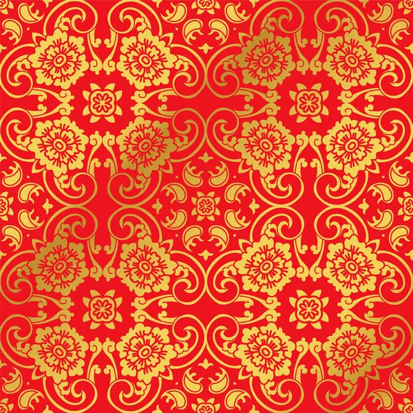 Flux de cadre en spirale sans couture Golden Chinese Background Curve — Image vectorielle