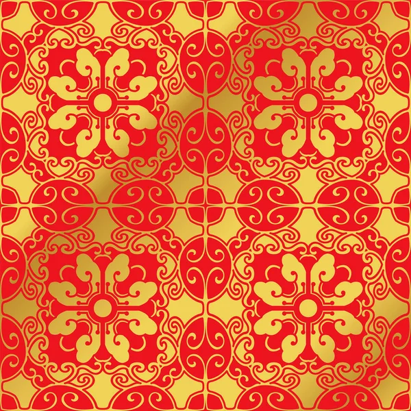 Sorunsuz altın Çin arka plan sarmal Oval çokgen çapraz çiçek