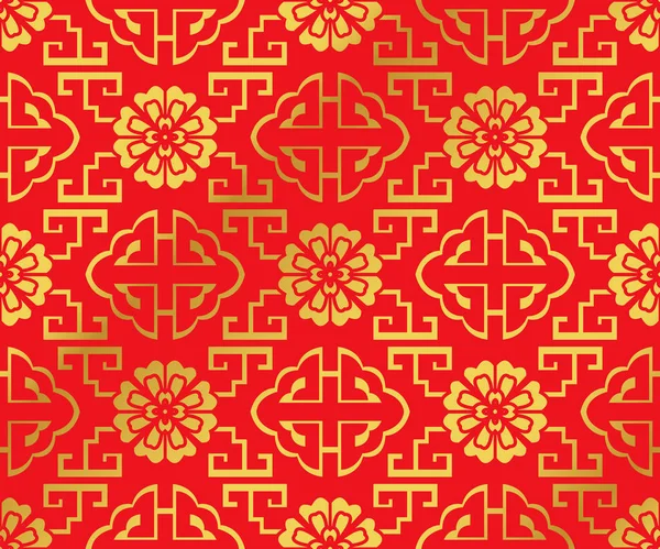 Sorunsuz altın Çince geometri sarmal merdiven çiçek arka plan