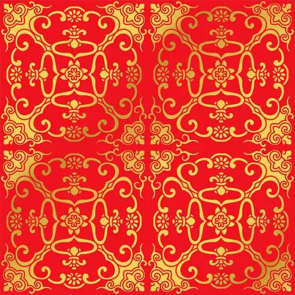 Sorunsuz altın Çince arka plan sarmal çapraz çerçeve çiçek