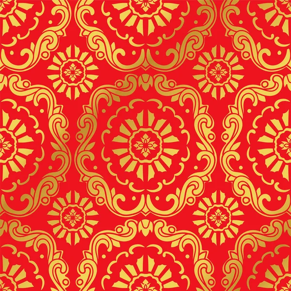 Sorunsuz altın Çin arka plan botanik sarmal eğri çapraz çiçek