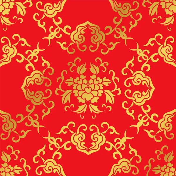 Sorunsuz altın Çin arka plan sarmal eğri çapraz çiçek yaprak