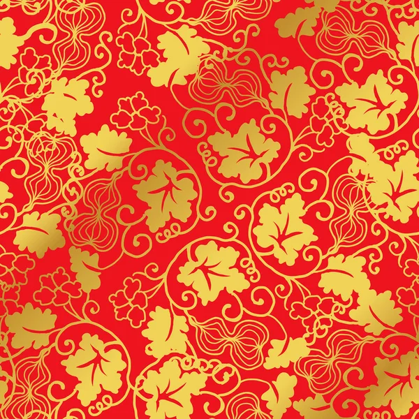 Sorunsuz altın Çince kabak sarmal yaprak asma arka plan